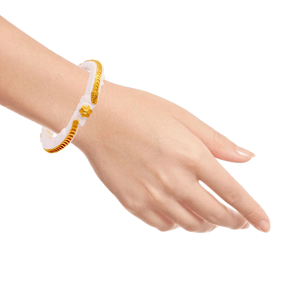 22KT Yellow Gold Sankha Bangle For Women - Image 3