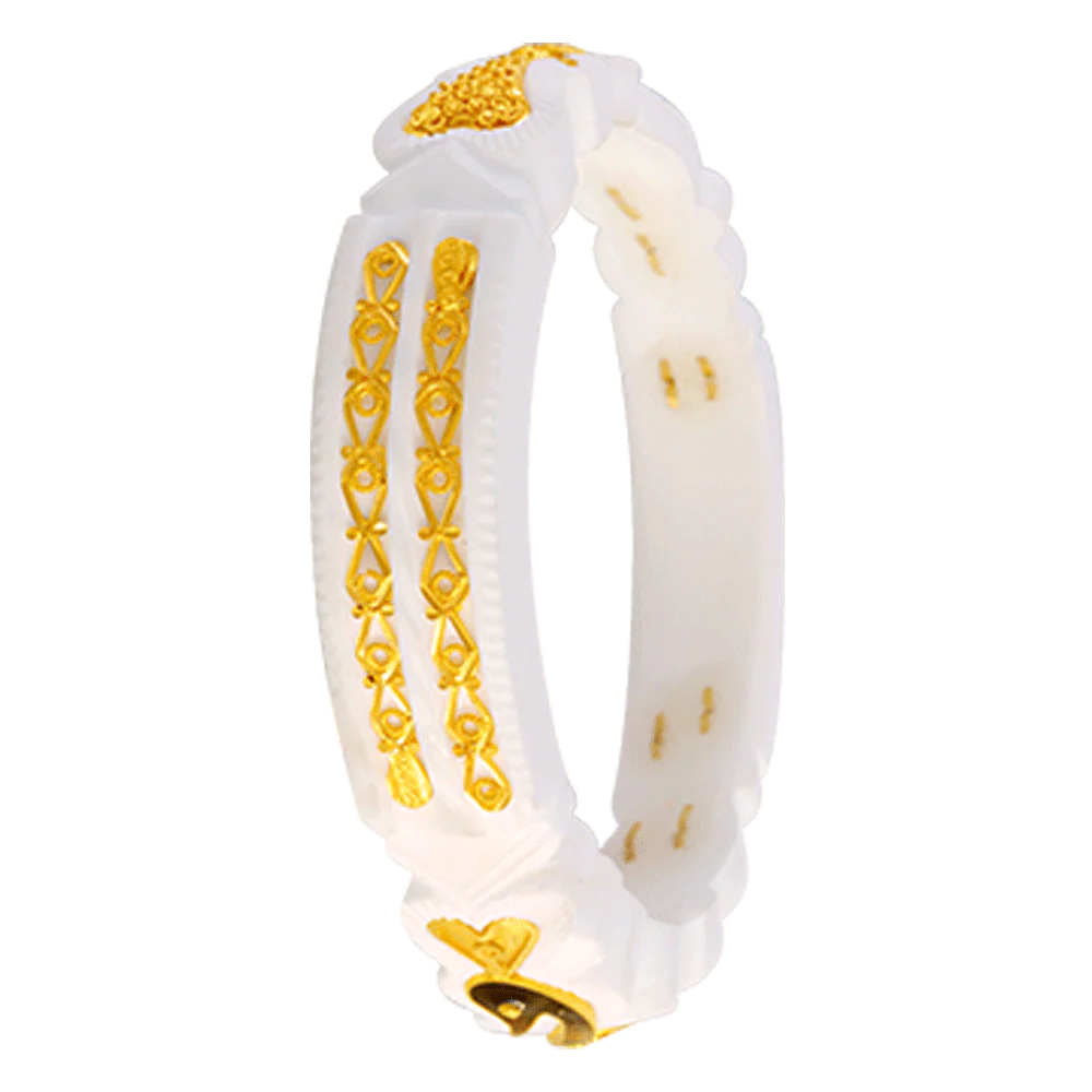 22KT Yellow Gold Sankha Bangle For Women - Image 2