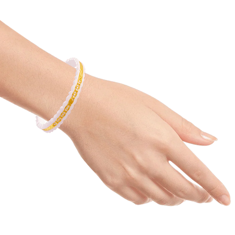 22KT Yellow Gold Sankha Bangle For Women - Image 3