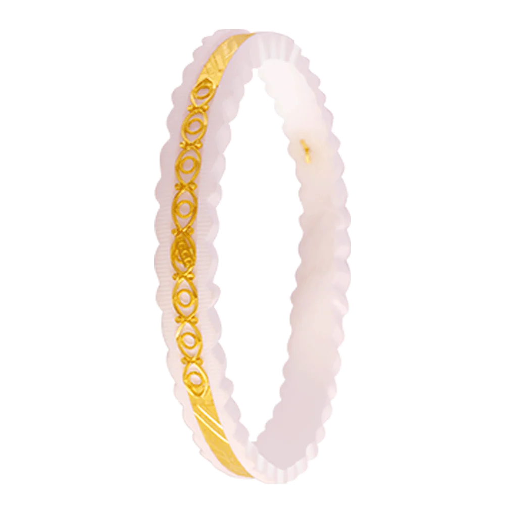 22KT Yellow Gold Sankha Bangle For Women - Image 4