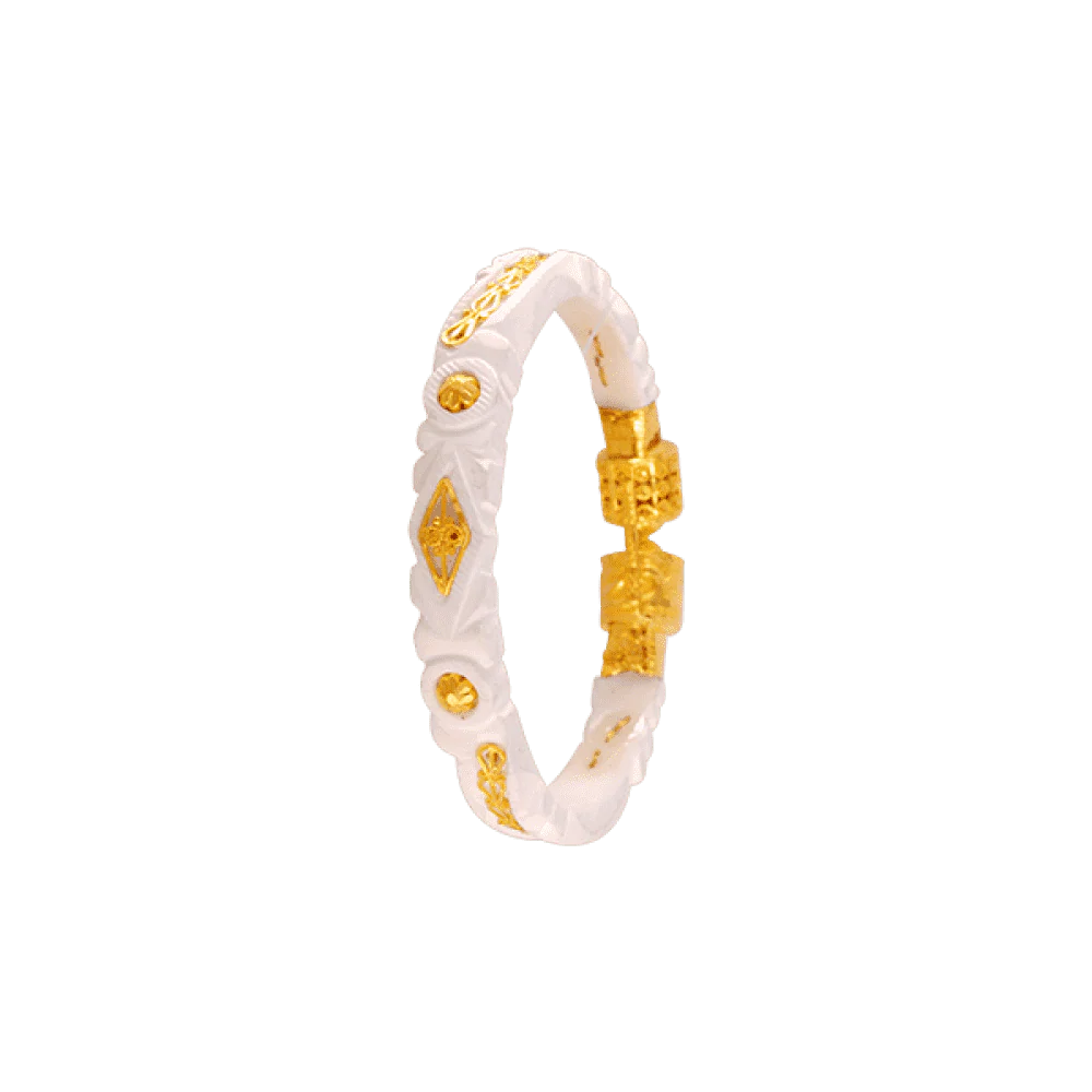 22KT Yellow Gold Sankha Bangle For Women - Image 4