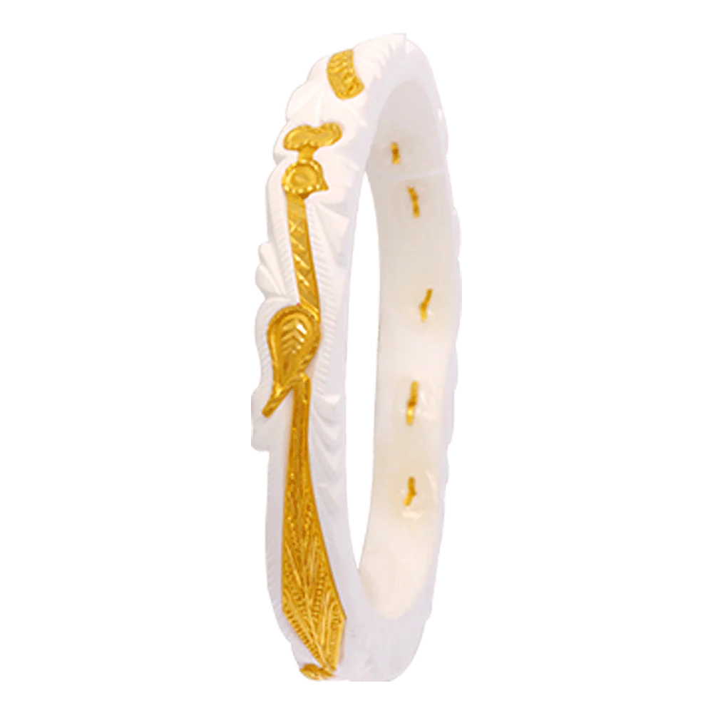 22KT Yellow Gold Sankha Bangle For Women - Image 2