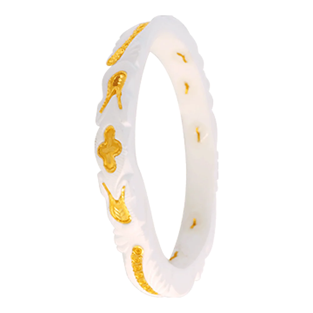 22KT Yellow Gold Sankha Bangle For Women - Image 4