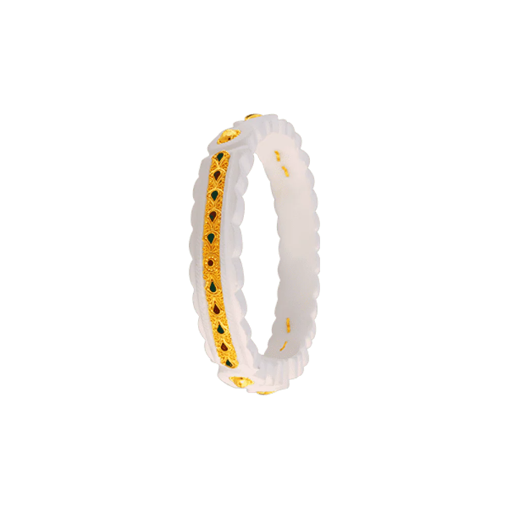 22KT Yellow Gold Sankha Bangle For Women - Image 3