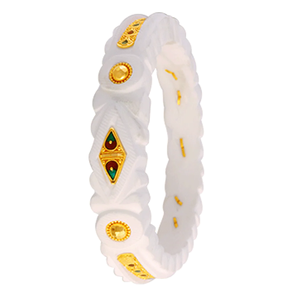 22KT Yellow Gold Sankha Bangle For Women - Image 4