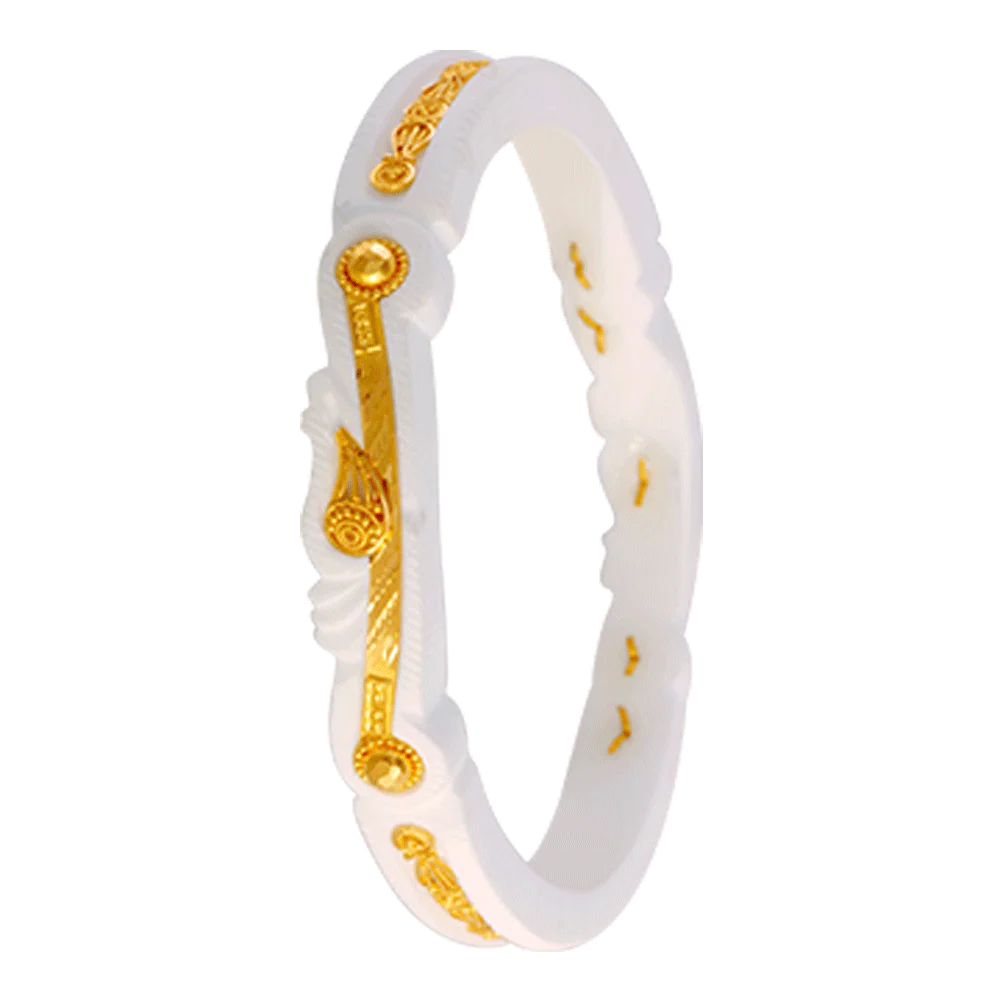 22KT Yellow Gold Sankha Bangle For Women - Image 4