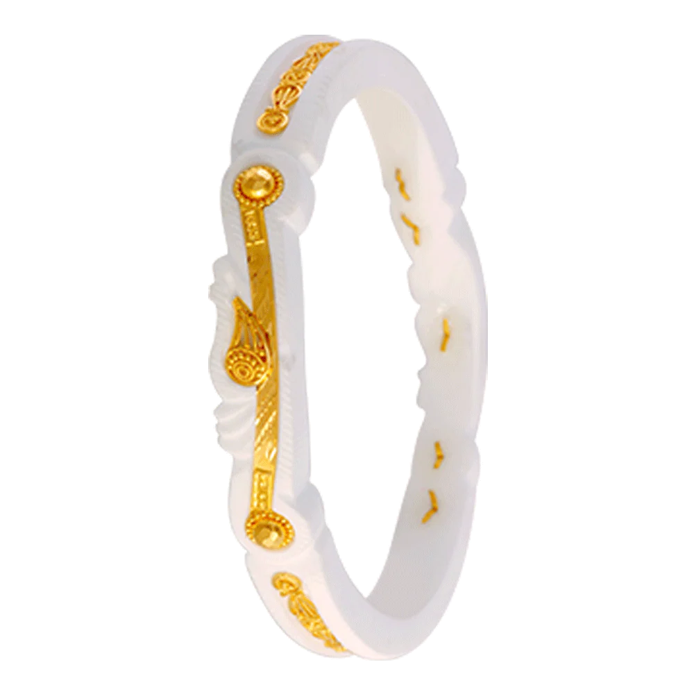 22KT Yellow Gold Sankha Bangle For Women - Image 3