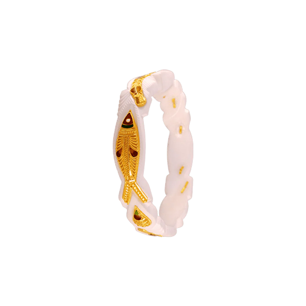 22KT Yellow Gold Sankha Bangle For Women - Image 3