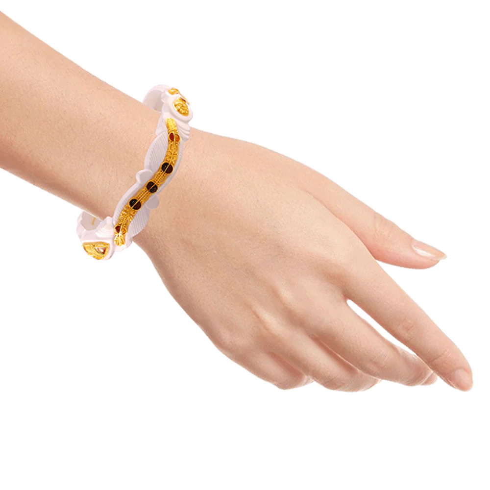 22KT Yellow Gold Sankha Bangle For Women - Image 3