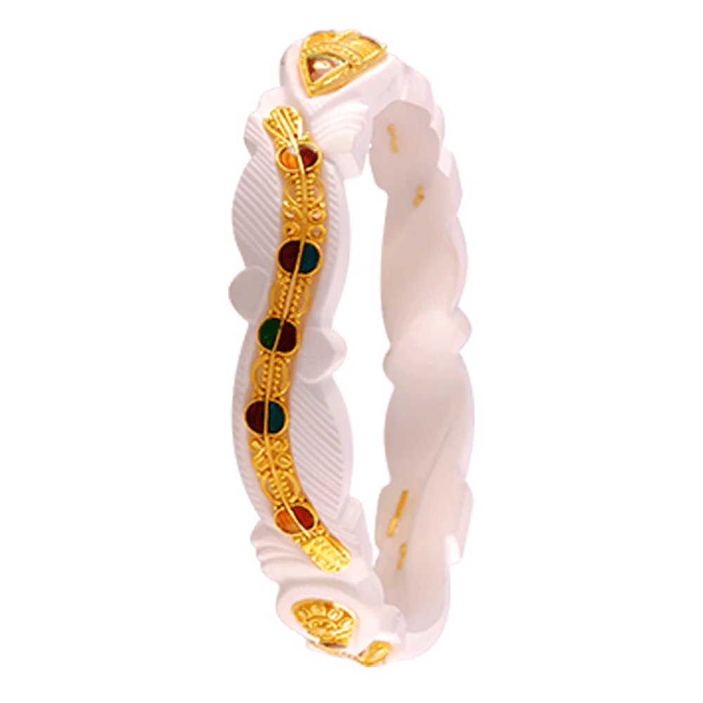 22KT Yellow Gold Sankha Bangle For Women - Image 4