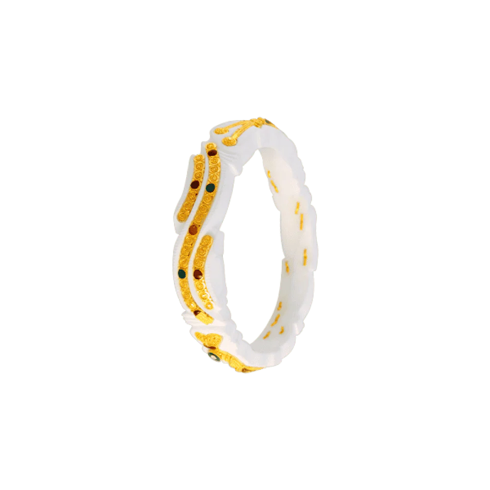 22KT Yellow Gold Sankha Bangle For Women - Image 3