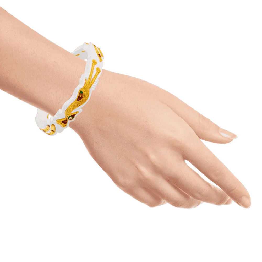 22KT Yellow Gold Sankha Bangle For Women - Image 4
