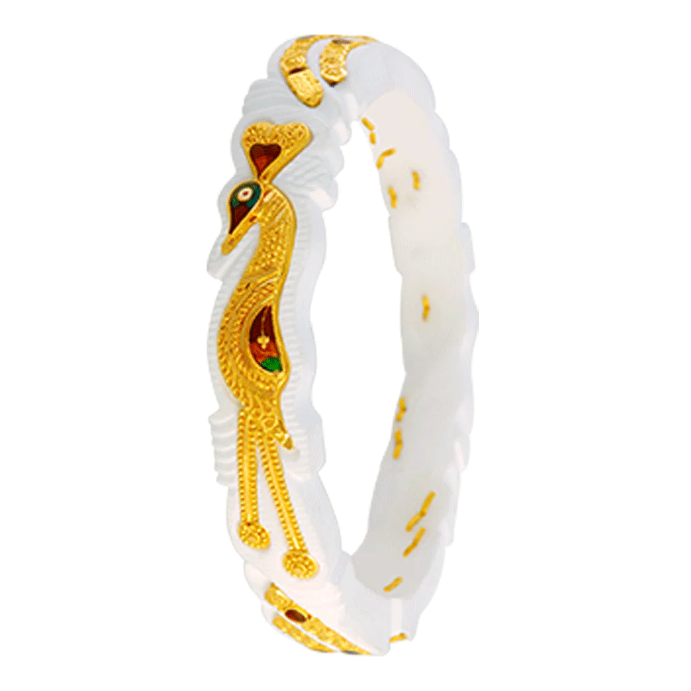 22KT Yellow Gold Sankha Bangle For Women - Image 3