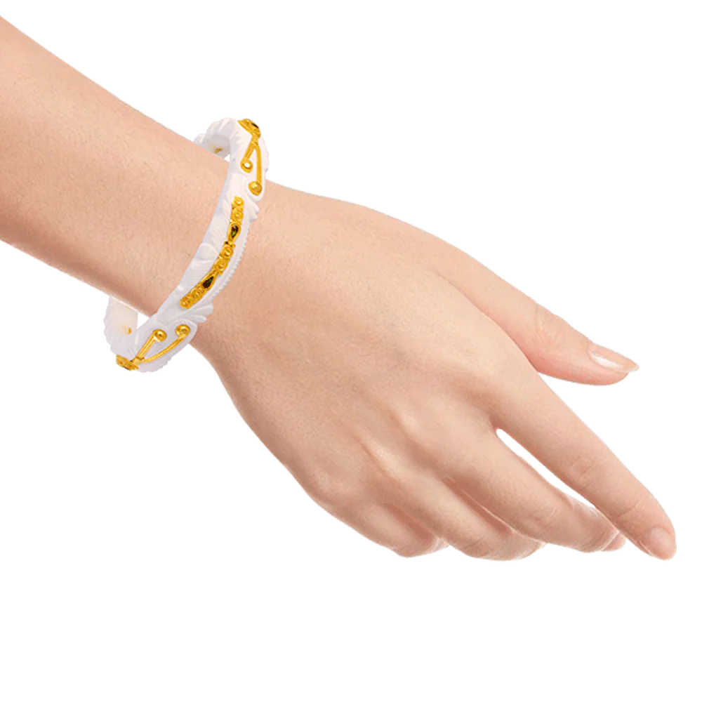 22KT Yellow Gold Sankha Bangle For Women - Image 3