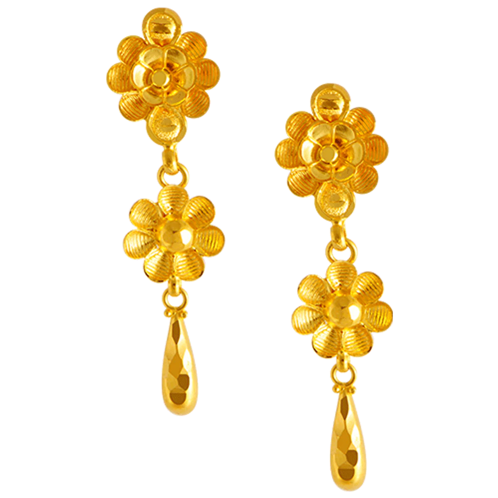 22KT Yellow Gold Stud Earrings For Women