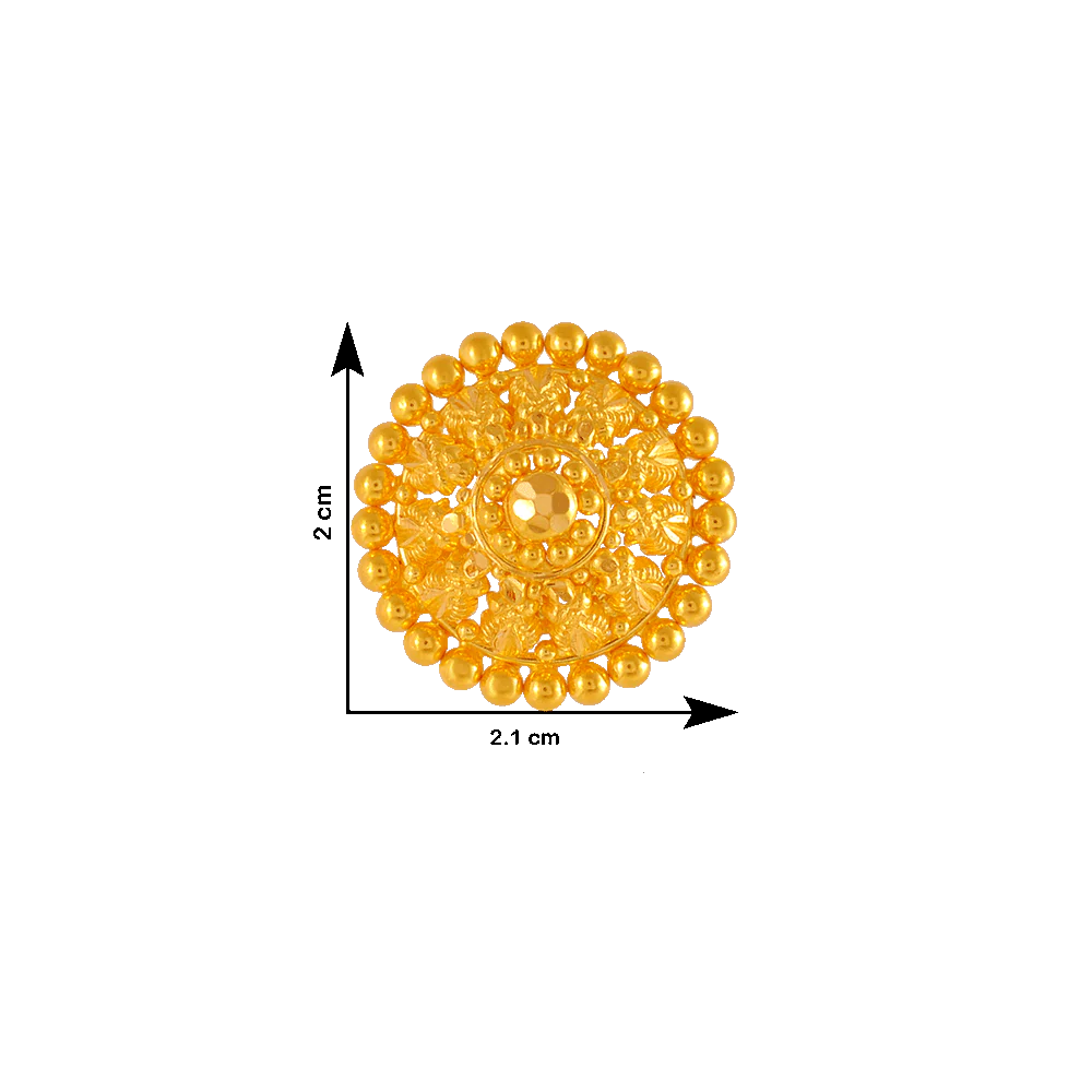 22KT Yellow Gold Stud Earrings For Women - Image 3