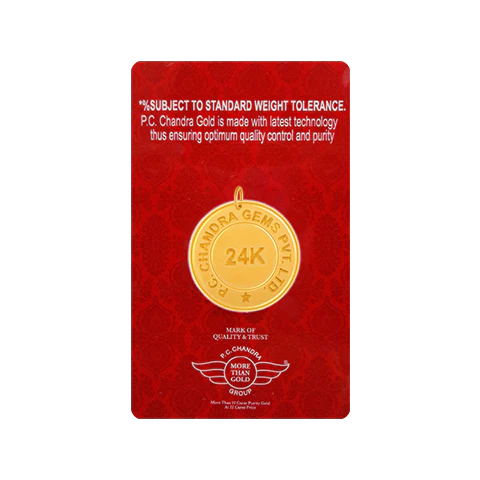 24k,10 Gm Lord Ganesha Gold Coin Pendant - Image 2