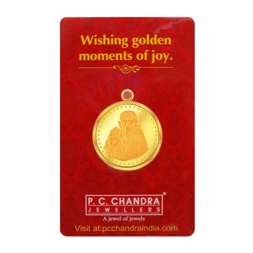 24k, 10 Gm Sai Baba Gold Coin Pendant