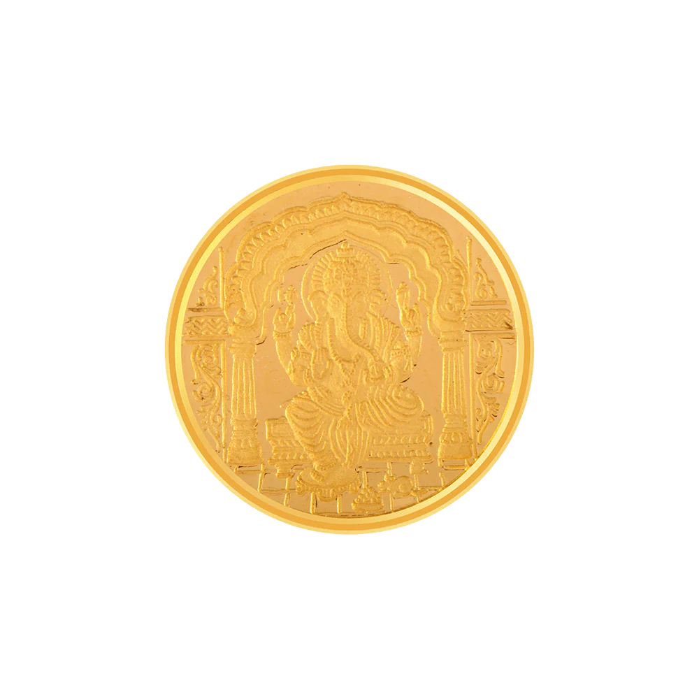 24k (995) 10 Gm Ganesh Yellow Gold Coin