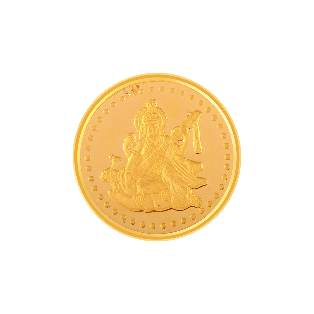 24k (995) 10 Gm Saraswati Yellow Gold Coin