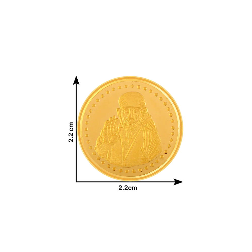 24k (995) 5 Gm Sai Baba Yellow Gold Coin - Image 2