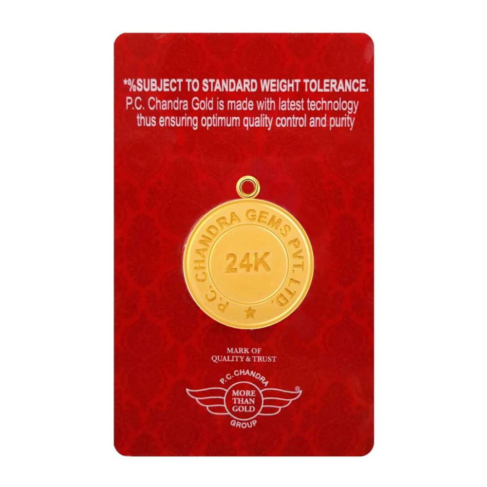 5 Gm, 24k Ganesha Coin Pendant - Image 2