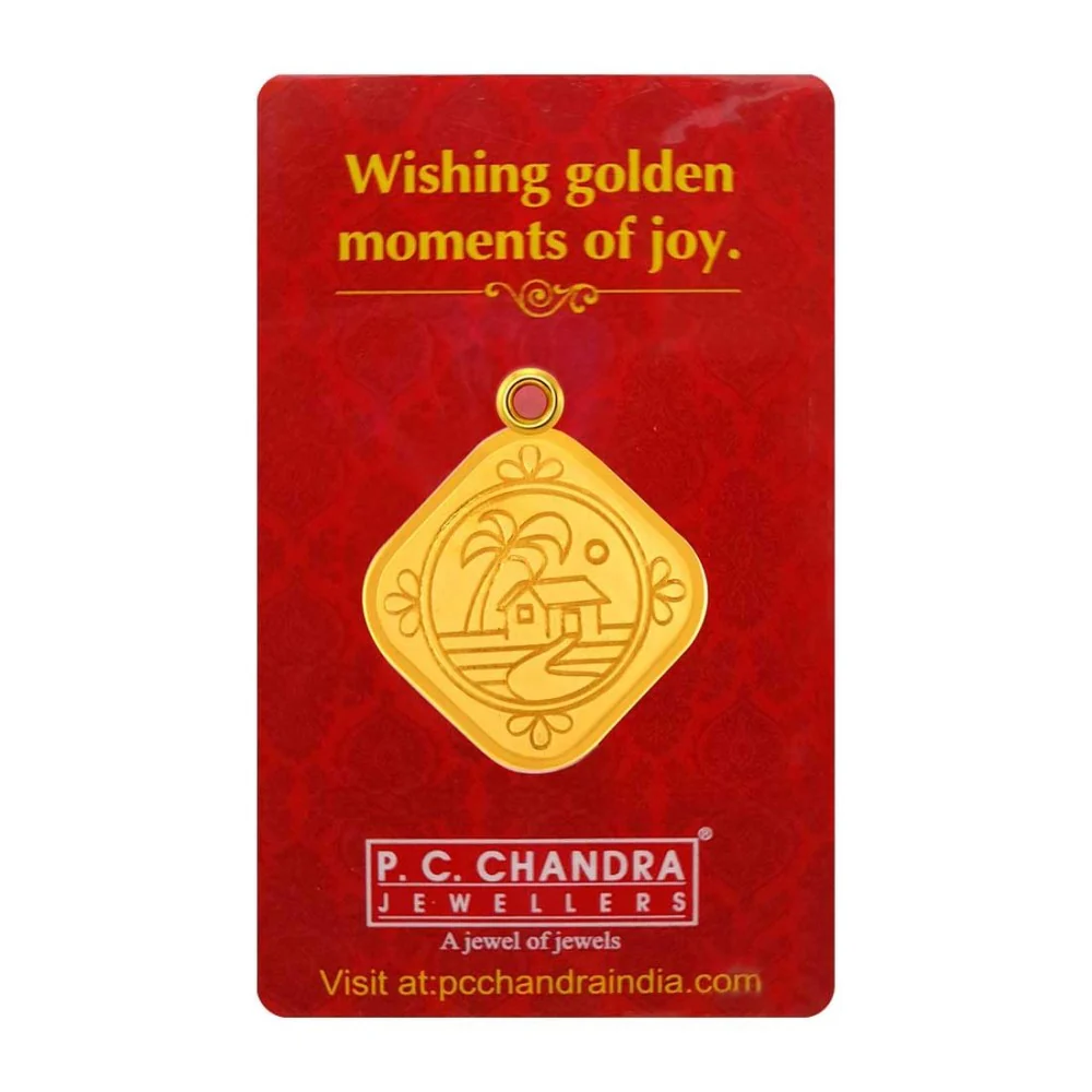 5 Gm 24k Village Design Coin Pendant