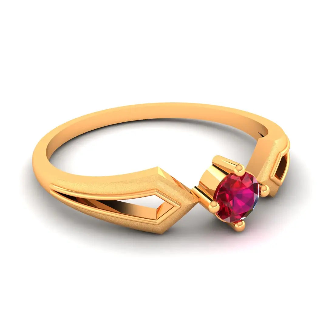 9KT (375) BIS Hallmark Gold Crimson Axis Ring for Women & Girls - Image 2
