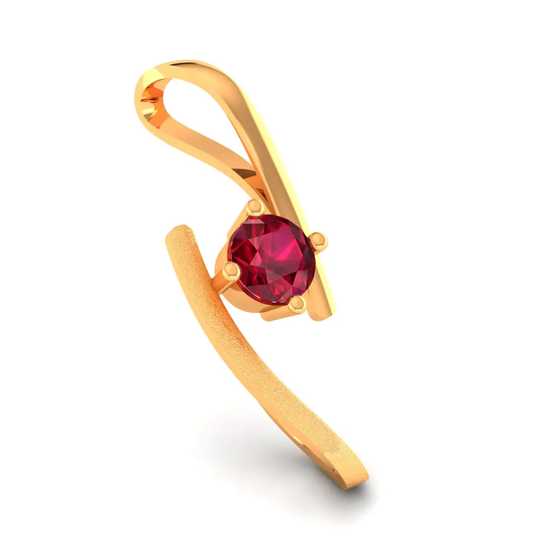 9KT (375) BIS Hallmark Gold Ember Curve Pendant for Women & Girls (Without Chain) - Image 2