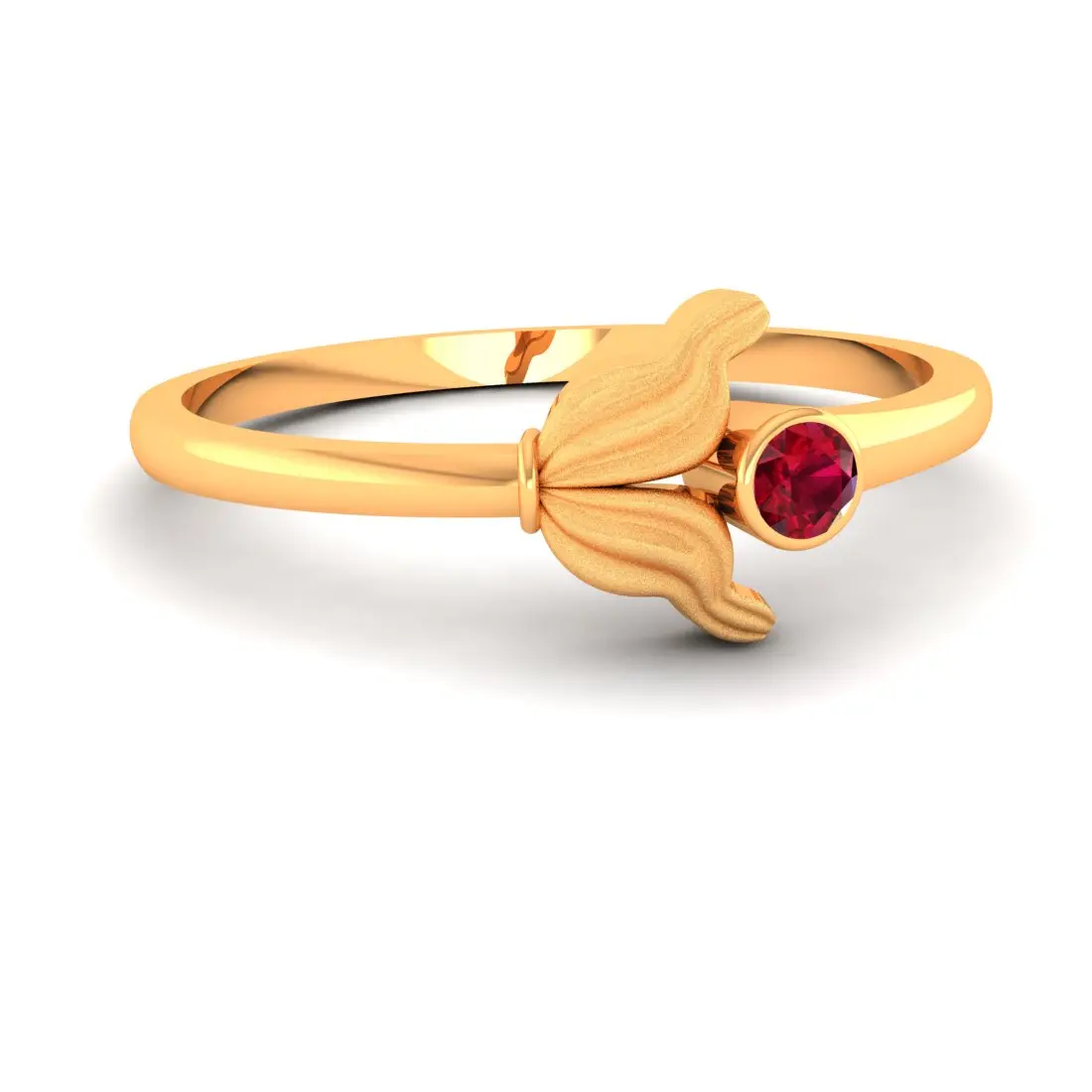 9KT (375) BIS Hallmark Gold Flame Petal Ring for Women & Girls - Image 5