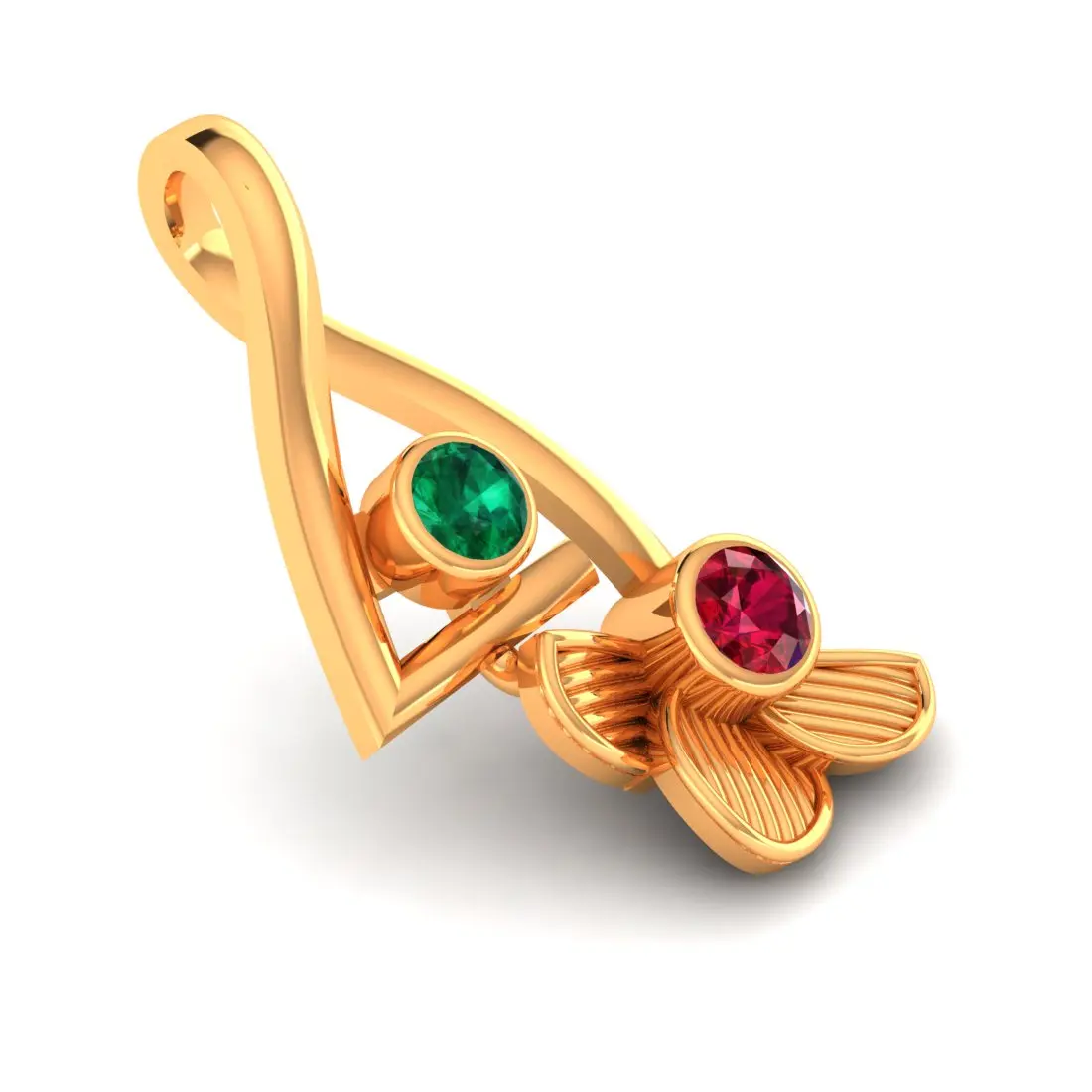 9KT (375) BIS Hallmark Gold Harmony Arc Pendant for Women & Girls (Without Chain) - Image 6