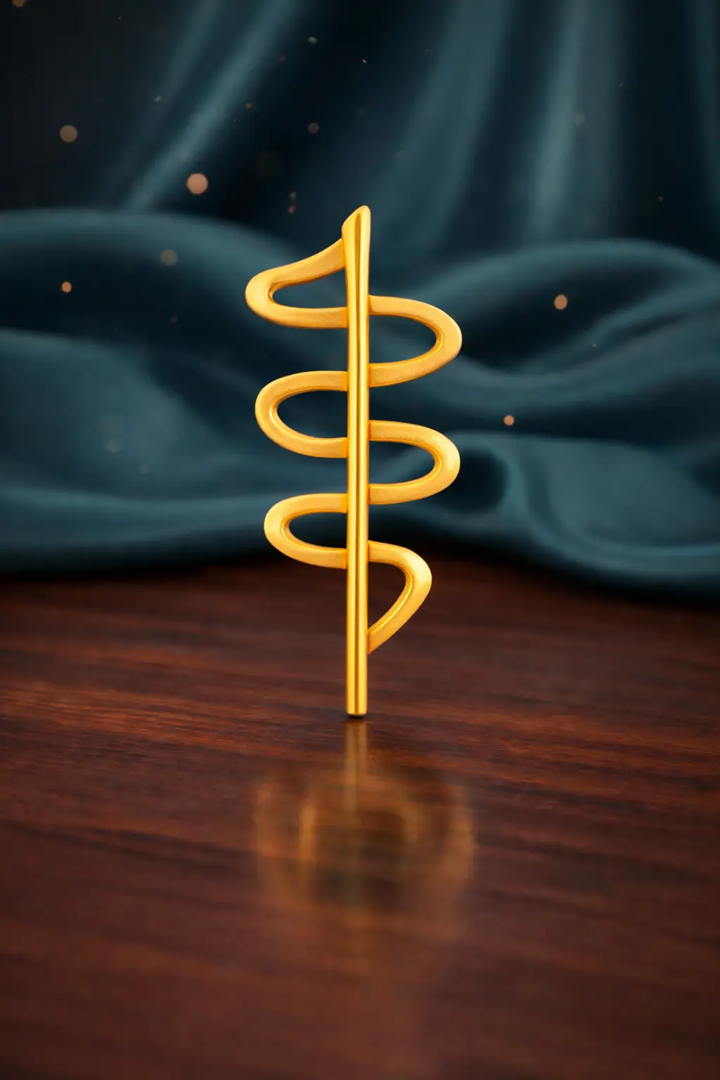 9KT (375) BIS Hallmark Gold Helix Line Pendant for Women & Girls (Without Chain)