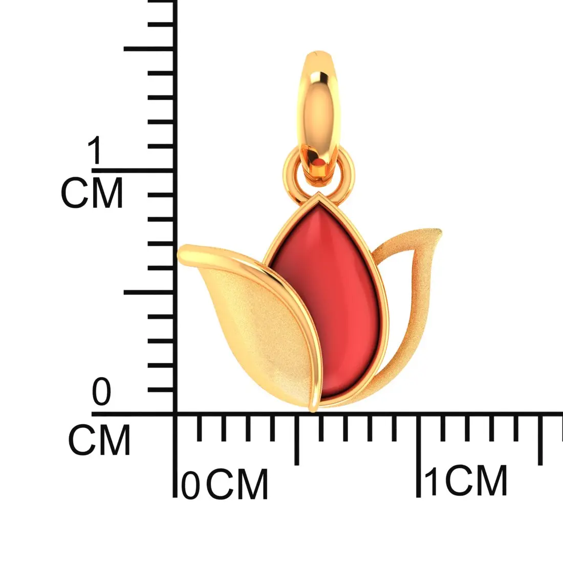 9KT (375) BIS Hallmark Gold Petal Ember Pendant for Women & Girls (Without Chain) - Image 5
