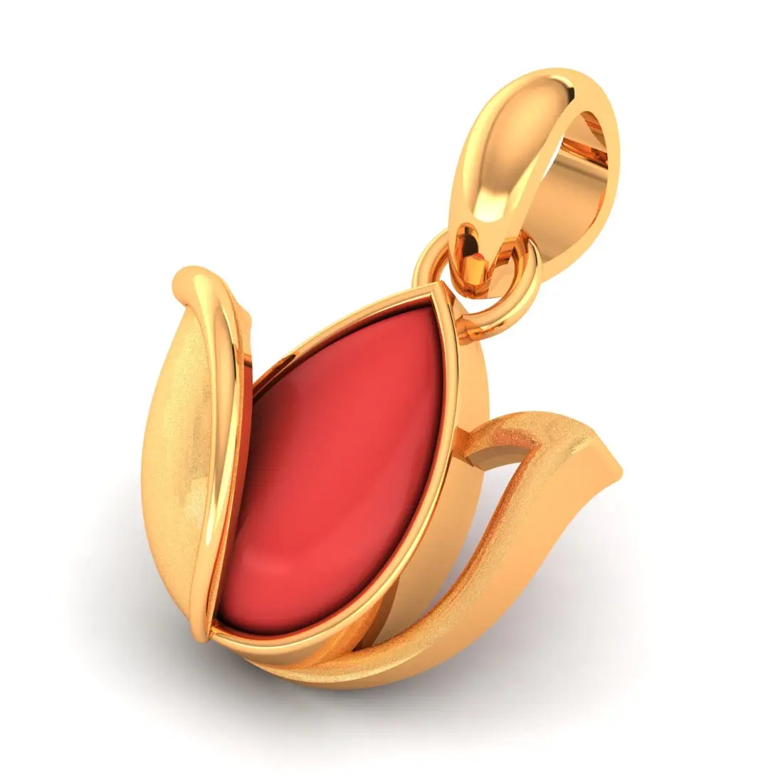 9KT (375) BIS Hallmark Gold Petal Ember Pendant for Women & Girls (Without Chain) - Image 6