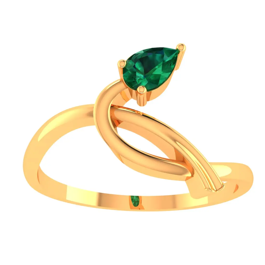 9KT (375) BIS Hallmark Gold Verdant Embrace Ring for Women & Girls - Image 5