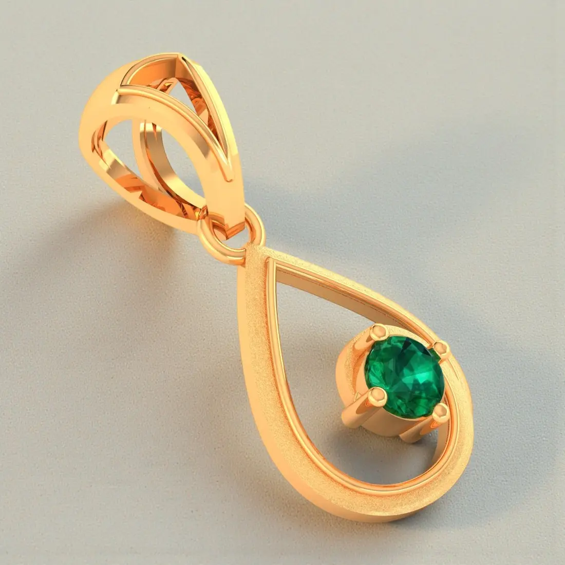 9KT (375) BIS Hallmark Gold Verdant Halo Pendant for Women & Girls (Without Chain) - Image 6