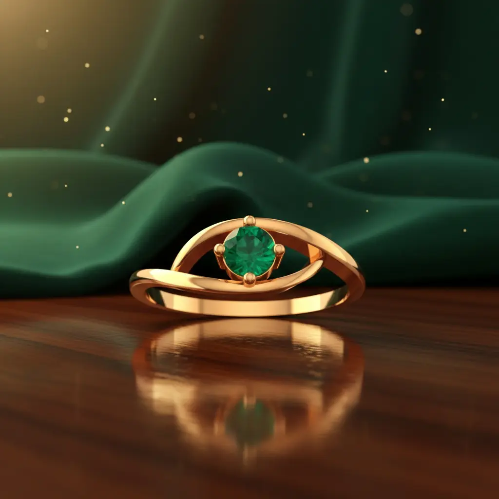 9KT (375) BIS Hallmark Gold Verdant Loop Ring for Women & Girls
