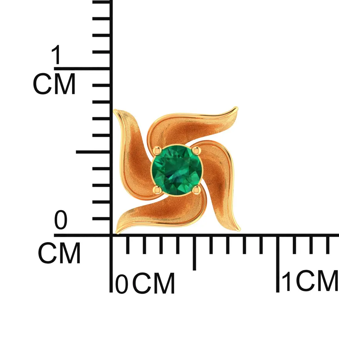 9KT (375) Gold Aarohi Swirl Stud Earrings with Green Stones - Image 4