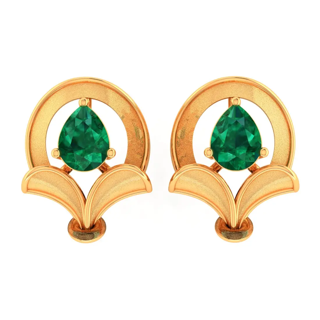 9KT (375) Gold Verdant Aura Stud Earrings - Image 5