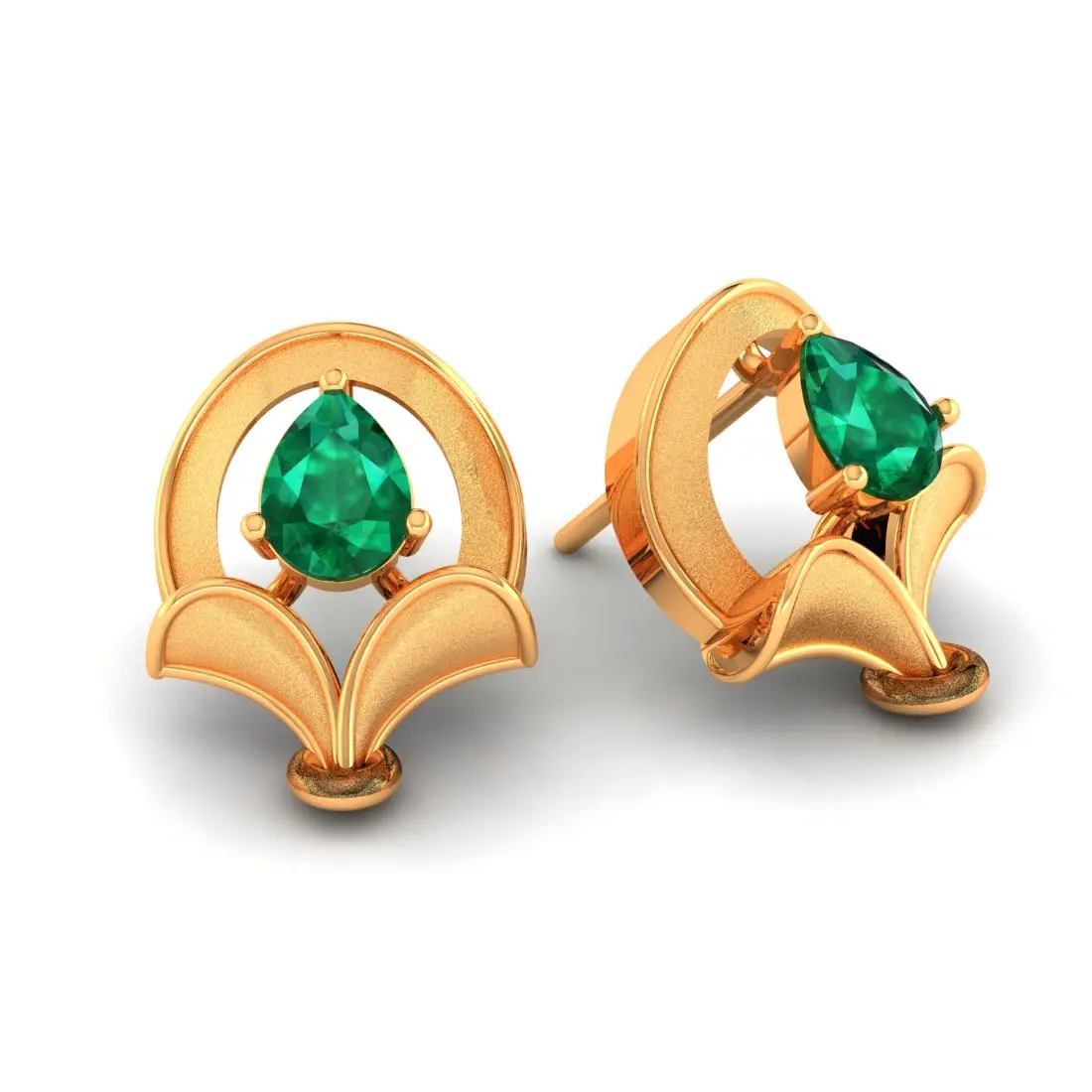 9KT (375) Gold Verdant Aura Stud Earrings - Image 6