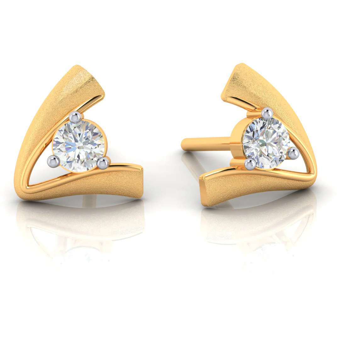A Shape 18k Diamond Gold Earnings - Image 3