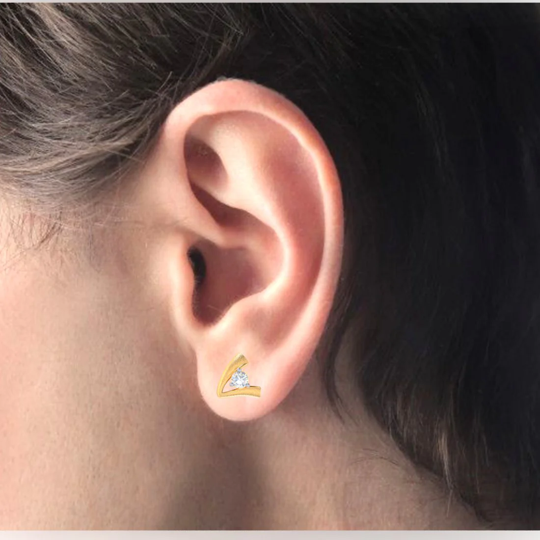 A Shape 18k Diamond Gold Earnings - Image 5
