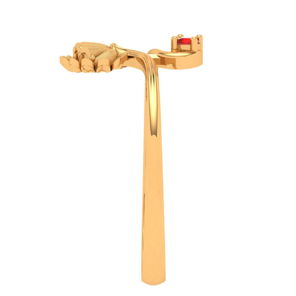 Aesthetic 22 Karat Yellow Gold Finger Ring - Image 3