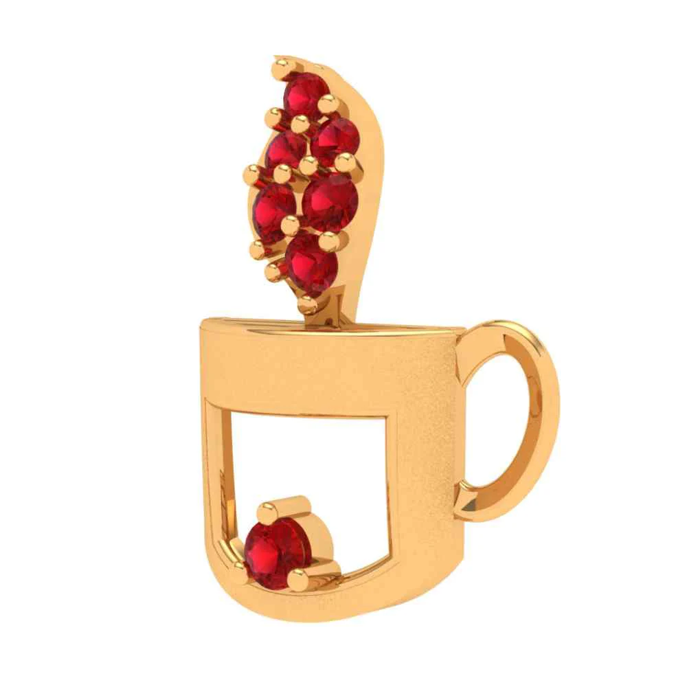 Alice Tea Cup Gold Pendant - Image 2