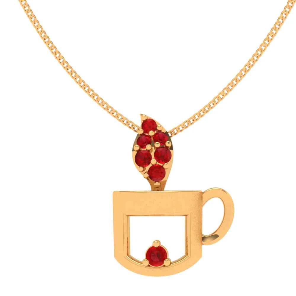 Alice Tea Cup Gold Pendant - Image 4