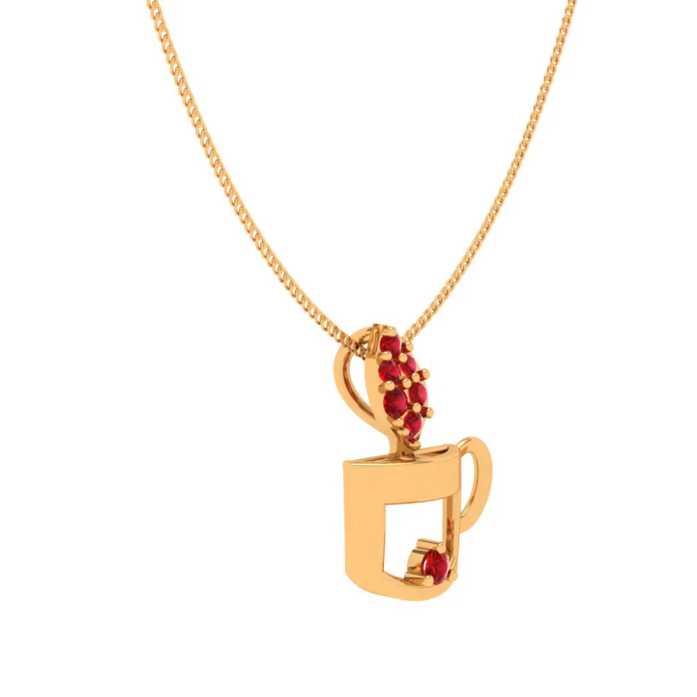 Alice Tea Cup Gold Pendant - Image 5