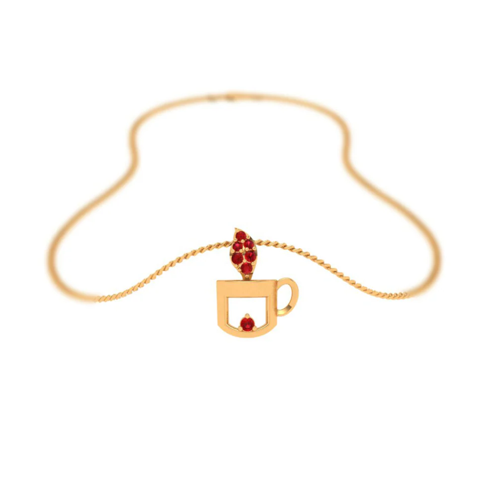 Alice Tea Cup Gold Pendant - Image 6