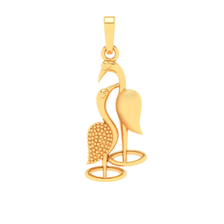 Alluring 22k Gold Crane Bird Motif Pendant From Pc Chandra Jewellers