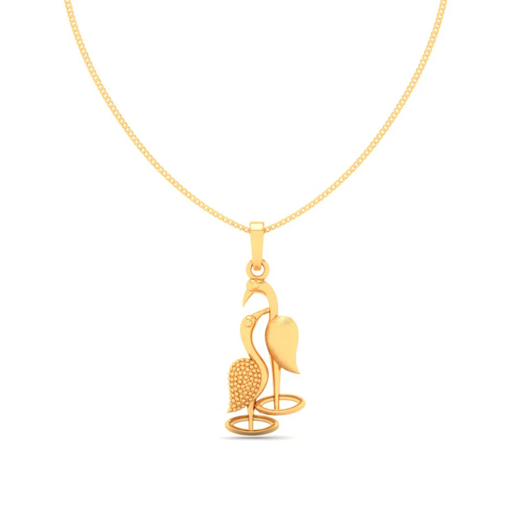 Alluring 22k Gold Crane Bird Motif Pendant From Pc Chandra Jewellers - Image 3