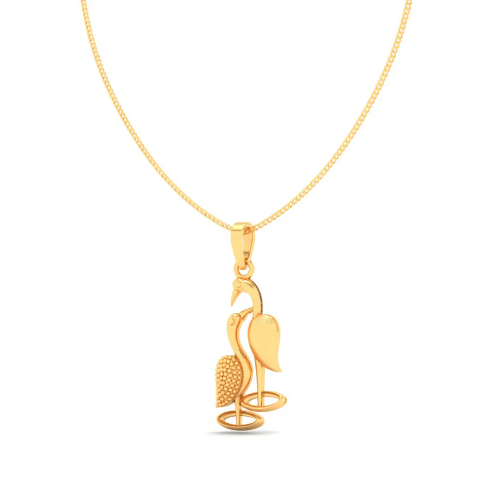 Alluring 22k Gold Crane Bird Motif Pendant From Pc Chandra Jewellers - Image 4